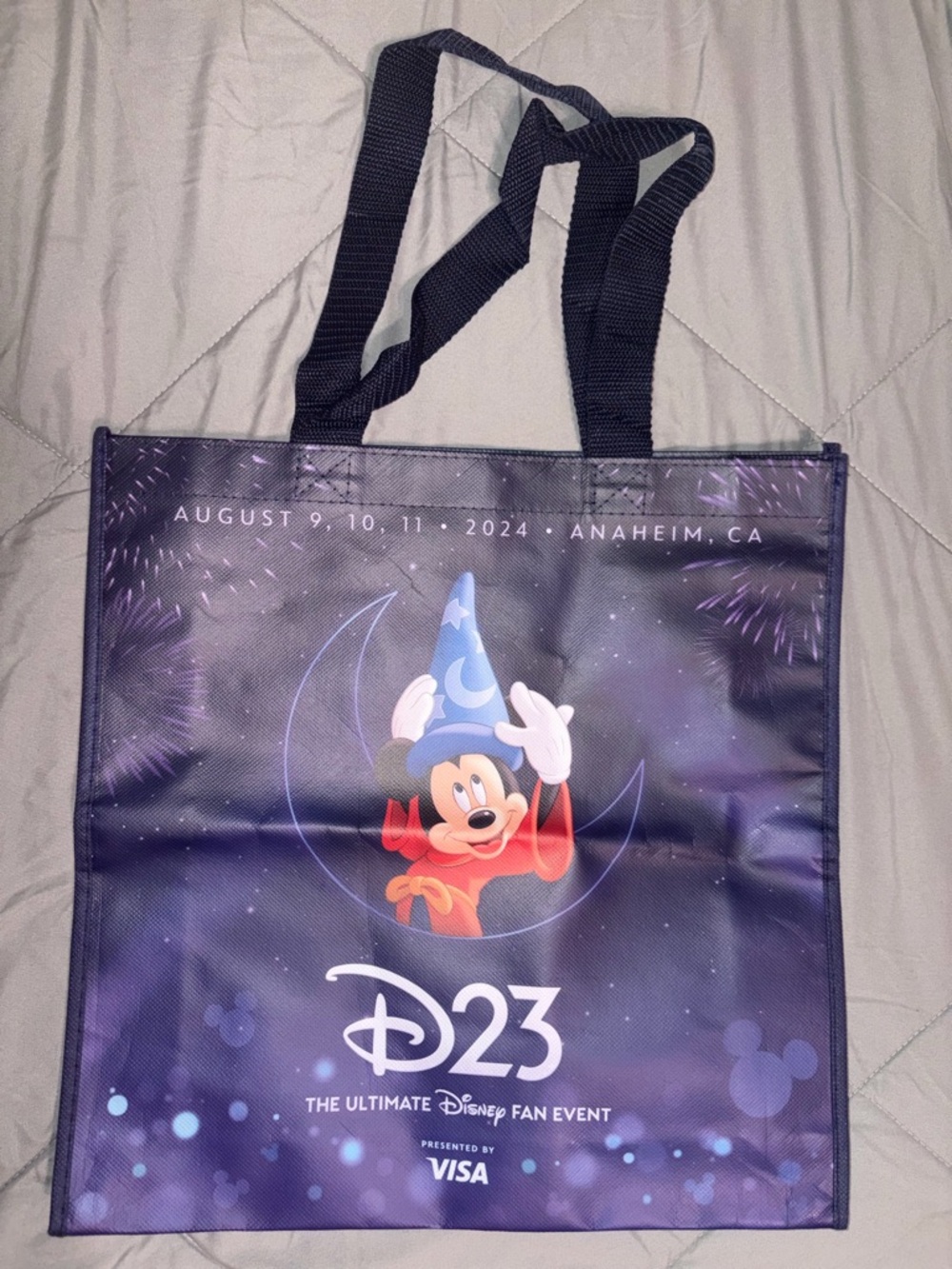 2024 D23 Sorcerer Mickey Tote Bag in Purple and Black